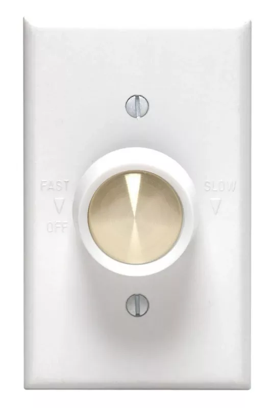 C24-06616-00w White Variable-speed Rotary Fan Control Switch, 5a, 120v, 1 Pk