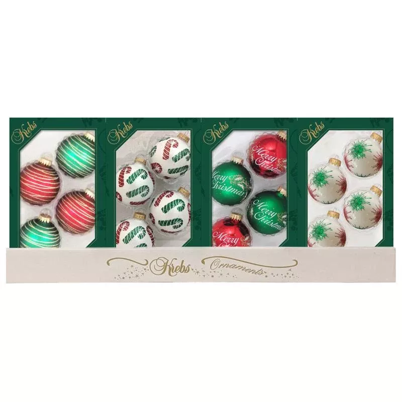 Christmas by Krebs Green/Red/White Ornaments