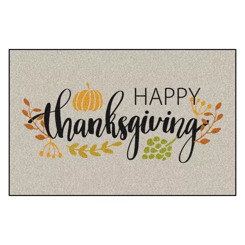 Fanmats 30 in. W X 20 in. L Multi-Color Happy Thanksgiving Rubber Door