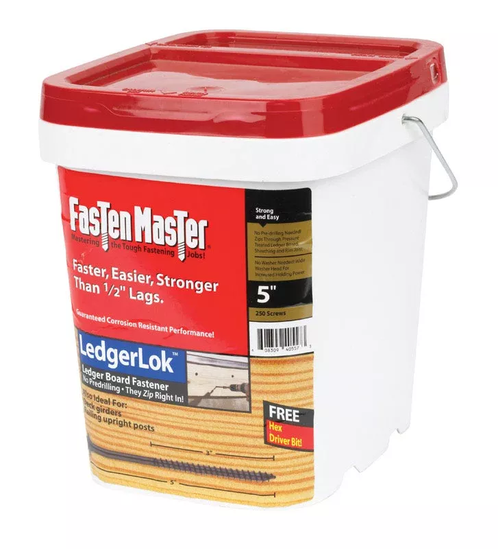 FastenMaster LedgerLok No. 0 X 5 in. L Hex Hex Washer Head Deck Screws