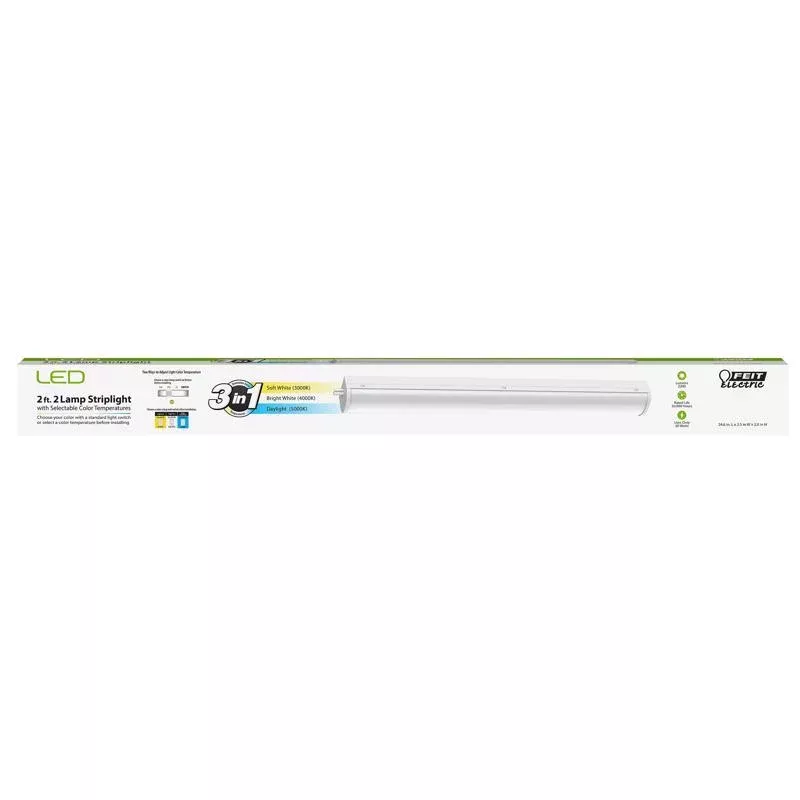 Feit 24.6 in. L White Hardwired LED Strip Light 2200 lm