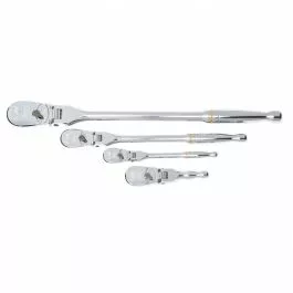 GearWrench 4pc 1/4", 3/8" & 1/2" Drive 90-Tooth Flex Head Teardrop Ratchet Set