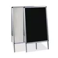 MasterVision 23 in. x 33 in. 42 in. Tall Double Sided Aluminum Frame Black Surface Wet Erase Board - Silver
