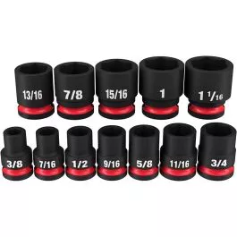 Milwaukee 12pc SHOCKWAVE Impact Duty 1/2" Drive SAE Standard 6 Point Socket Set