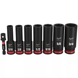 Milwaukee 8pc SHOCKWAVE Impact Duty 3/8" Drive SAE Deep 6 Point Socket Set