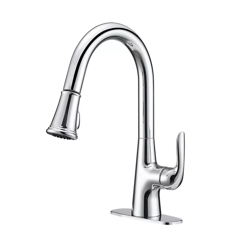 Single-Handle Chrome Pull-Down Laundry Faucet