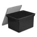 Storex 13.9 in. x 18.3 in. x 10.6 in. Legal/Letter Tote with Comfort Edges - Black (4/Carton)